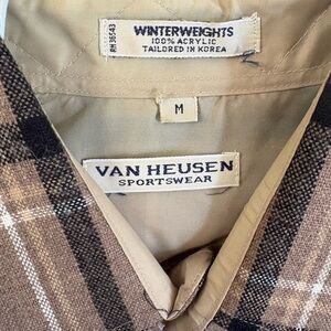 Van Heusen Men's Tan and Black Plaid Shirt Jacket